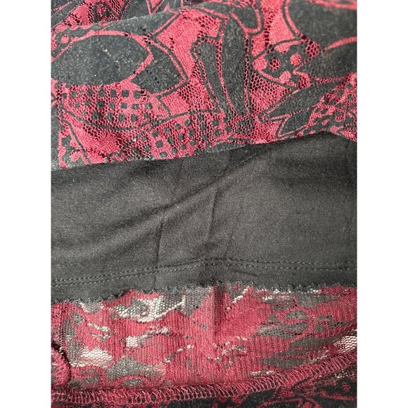 Maeve ANTHROPOLOGIE Women’s Elorn Burgundy Black Lace Ruched Dress Size 6 Goth - Picture 9 of 15